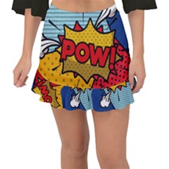 Pow Word Pop Art Style Expression Vector Fishtail Mini Chiffon Skirt by Wegoenart