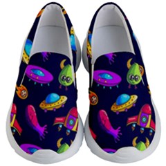 Space Pattern Kids Lightweight Slip Ons by Wegoenart