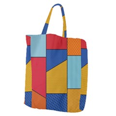 Dotted Colors Background Pop Art Style Vector Giant Grocery Tote by Wegoenart