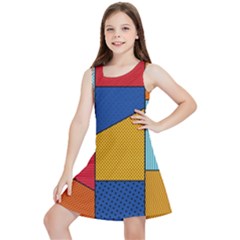 Dotted Colors Background Pop Art Style Vector Kids  Lightweight Sleeveless Dress by Wegoenart