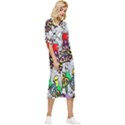 Hip Hop Background Bow Sleeve Chiffon Midi Dress View3