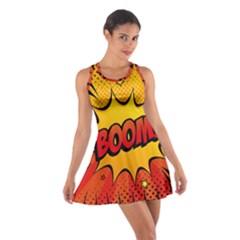 Explosion Boom Pop Art Style Cotton Racerback Dress