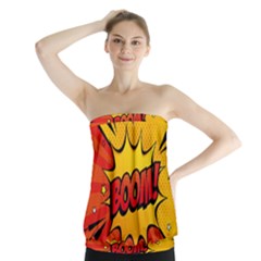 Explosion Boom Pop Art Style Strapless Top by Wegoenart