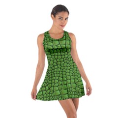 Seamless Pattern Crocodile Leather Cotton Racerback Dress by Wegoenart