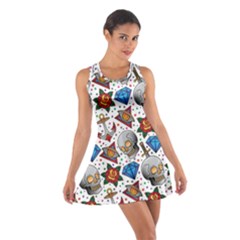 Full Color Flash Tattoo Patterns Cotton Racerback Dress