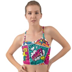 Comic Colorful Seamless Pattern Mini Tank Bikini Top