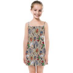 Tattoo Pattern Kids  Summer Sun Dress by Wegoenart