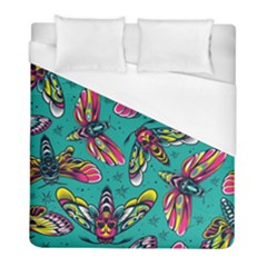 Vintage Colorful Insects Seamless Pattern Duvet Cover (full/ Double Size) by Wegoenart