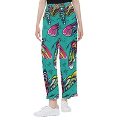 Vintage Colorful Insects Seamless Pattern Women s Pants  by Wegoenart