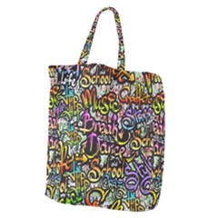 Graffiti Word Seamless Pattern Giant Grocery Tote by Wegoenart