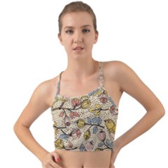 Seamless Pattern With Flower Bird Mini Tank Bikini Top