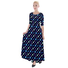 Electric Autumn  Half Sleeves Maxi Dress by ConteMonfrey