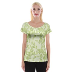 Watercolor Leaves On The Wall  Cap Sleeve Top by ConteMonfrey