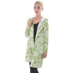 Watercolor Leaves On The Wall  Hooded Pocket Cardigan by ConteMonfrey