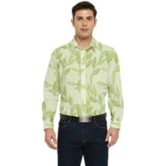 Watercolor Leaves On The Wall  Men s Long Sleeve  Shirt by ConteMonfrey