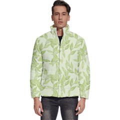 Watercolor Leaves On The Wall  Men s Puffer Bubble Jacket Coat by ConteMonfrey