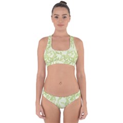 Watercolor Leaves On The Wall  Cross Back Hipster Bikini Set by ConteMonfrey