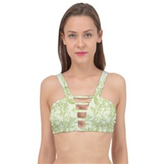 Watercolor Leaves On The Wall  Cage Up Bikini Top by ConteMonfrey