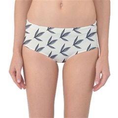 Minimalist Leaves Mid-waist Bikini Bottoms