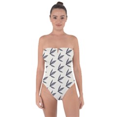 Minimalist Leaves Tie Back One Piece Swimsuit by ConteMonfrey