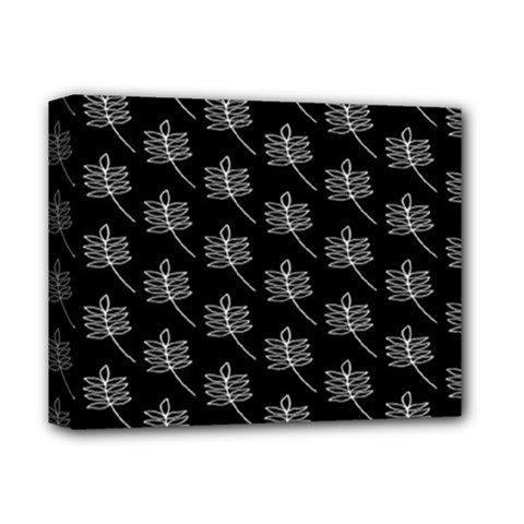 Black Cute Leaves Deluxe Canvas 14  X 11  (stretched) by ConteMonfrey