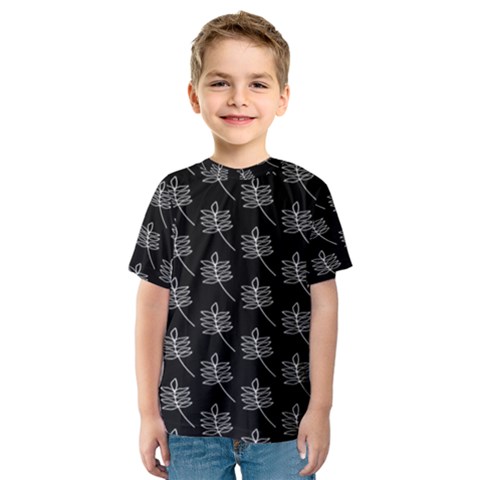 Black Cute Leaves Kids  Sport Mesh Tee by ConteMonfrey