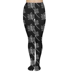 Black Cute Leaves Tights by ConteMonfrey