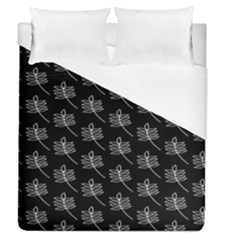 Black Cute Leaves Duvet Cover (queen Size) by ConteMonfrey