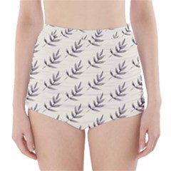 Minimalist Branch High-Waisted Bikini Bottoms