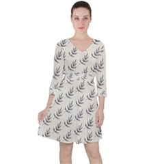 Minimalist Branch Quarter Sleeve Ruffle Waist Dress by ConteMonfrey