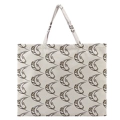Cute Leaves Draw Zipper Large Tote Bag by ConteMonfrey