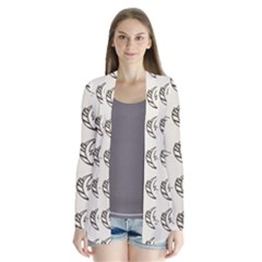 Cute Leaves Draw Drape Collar Cardigan by ConteMonfrey