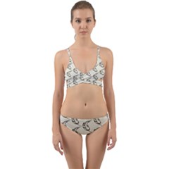 Cute Leaves Draw Wrap Around Bikini Set by ConteMonfrey