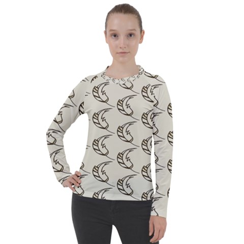 Cute Leaves Draw Women s Pique Long Sleeve Tee by ConteMonfrey