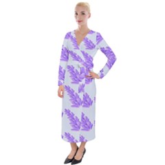 Cute Lavanda Blue Velvet Maxi Wrap Dress by ConteMonfrey