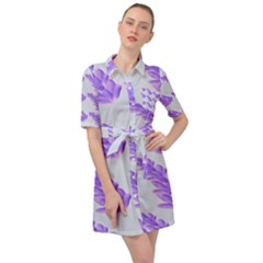 Cute Lavanda Blue Belted Shirt Dress by ConteMonfrey