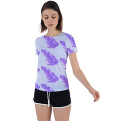 Cute Lavanda Blue Back Circle Cutout Sports Tee by ConteMonfrey