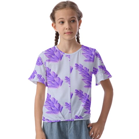 Cute Lavanda Blue Kids  Cuff Sleeve Scrunch Bottom Tee by ConteMonfrey