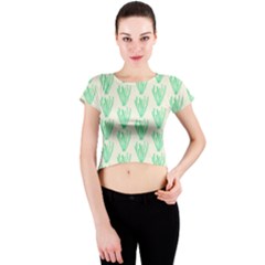 Watercolor Seaweed Crew Neck Crop Top by ConteMonfrey