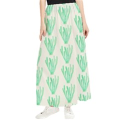 Watercolor Seaweed Maxi Chiffon Skirt