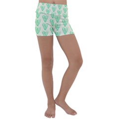 Watercolor Seaweed Kids  Lightweight Velour Yoga Shorts