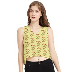 Yellow Fresh Spring Hope V-neck Cropped Tank Top by ConteMonfrey