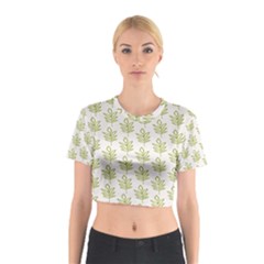 Autumn Leaves Gray Cotton Crop Top by ConteMonfrey