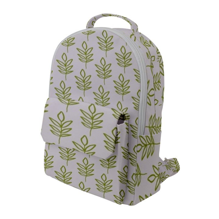 Autumn Leaves Gray Flap Pocket Backpack (Large)