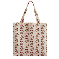 White Fresh Spring Hope Zipper Grocery Tote Bag by ConteMonfrey