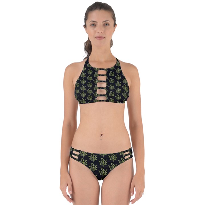 Autumn Leaves Black Perfectly Cut Out Bikini Set