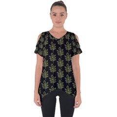 Autumn Leaves Black Cut Out Side Drop Tee by ConteMonfrey