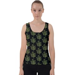 Autumn Leaves Black Velvet Tank Top by ConteMonfrey