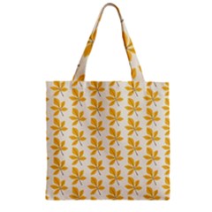 Orange Leaves   Zipper Grocery Tote Bag by ConteMonfrey