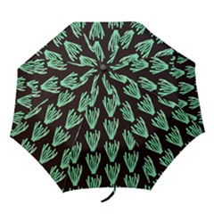 Watercolor Seaweed Black Folding Umbrellas by ConteMonfrey